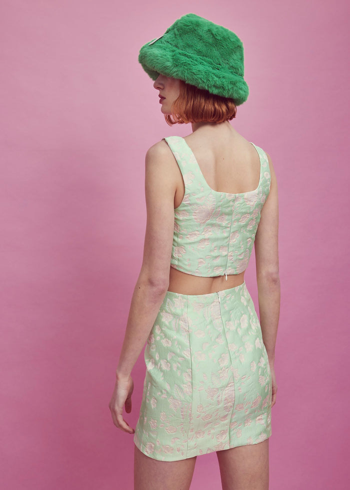 Collective The Label Naomi Co-ord Mini Skirt - Green/Pink