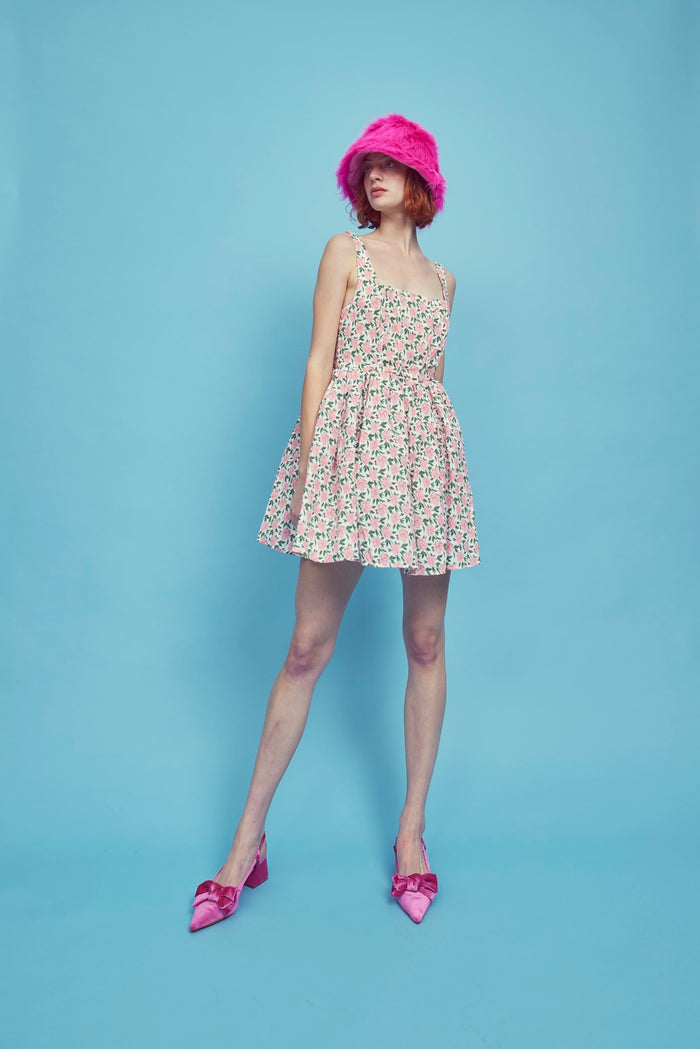 Collective The Label Petite Jamie Corset Mini Dress - Pink/Green