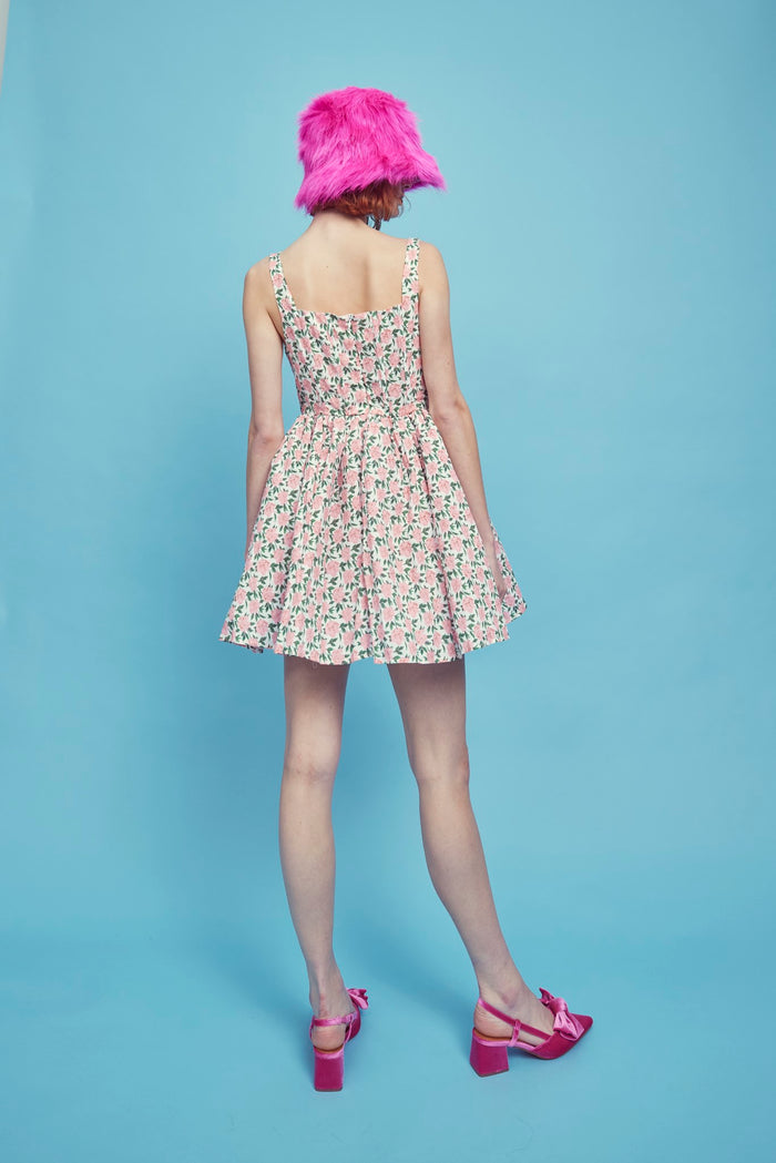 Collective The Label Petite Jamie Corset Mini Dress - Pink/Green