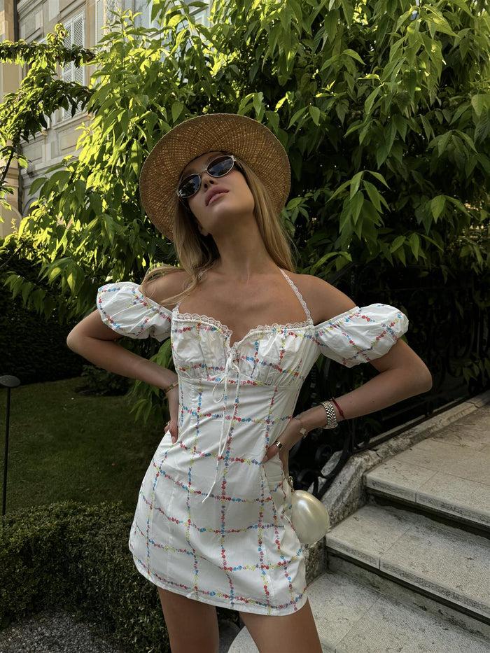 collective the label Picnic Floral A-Line Mini-Dress