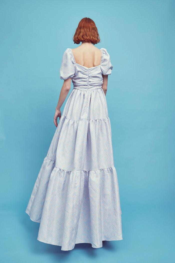 Collective The Label Zara Ruched Bodice Maxi Dress - Blue Daisies