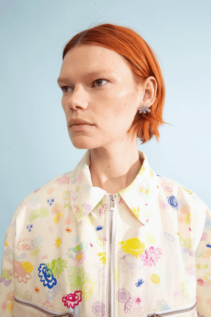 Collina Strada AMETHYST AQUA PAVE SQUASHED BLOSSOM EARRING