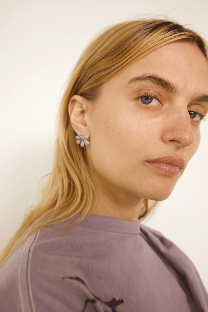 Collina Strada AMETHYST PAVE SQUASHED BLOSSOM EARRING