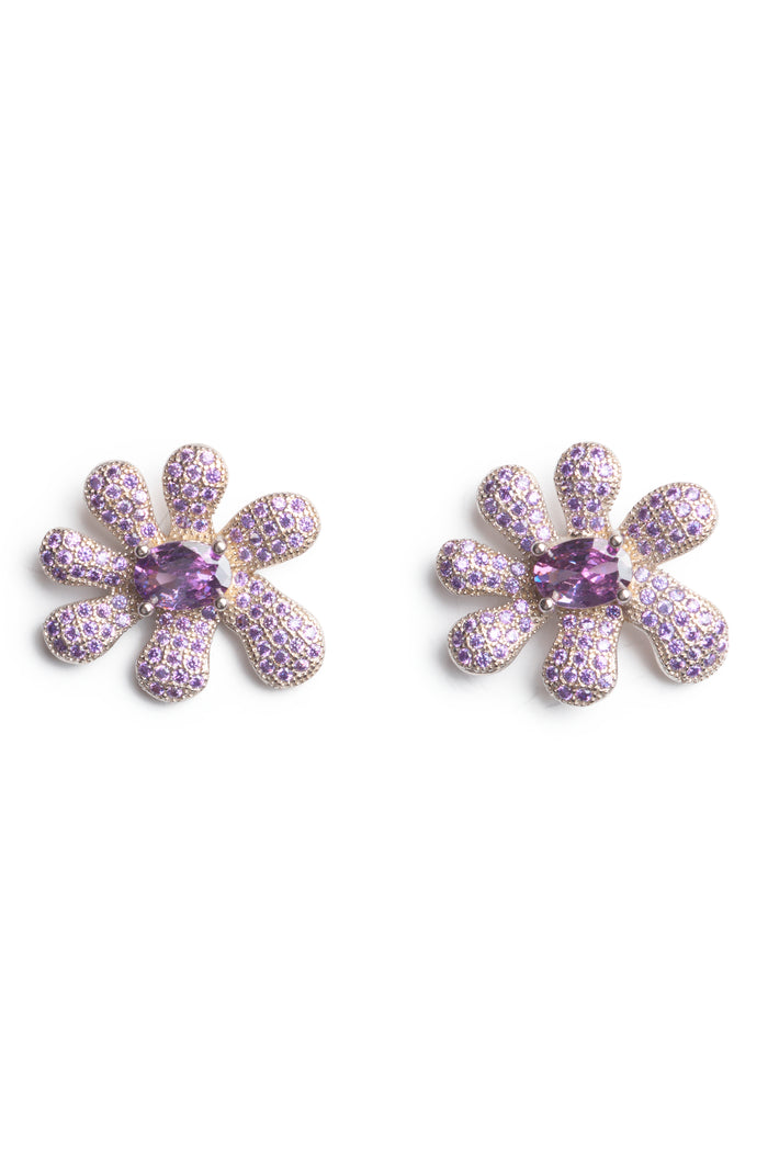 collina strada AMETHYST PAVE SQUASHED BLOSSOM EARRING