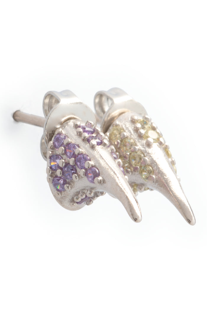 Collina Strada AMETHYST SOFT YELLOW RHINESTONE HORN STUDS