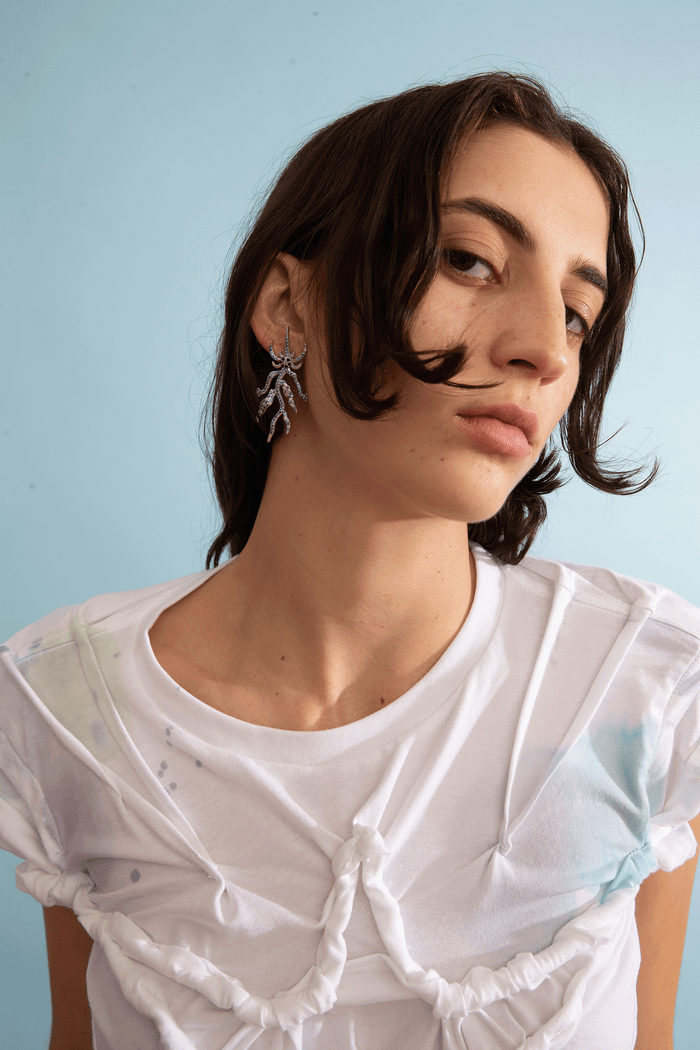 Collina Strada AQUAMARINE SPIKE MONSTER MIX EARRING