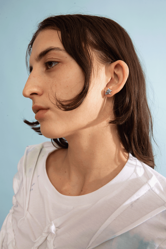 Collina Strada AQUAMARINE SPIKE MONSTER MIX EARRING