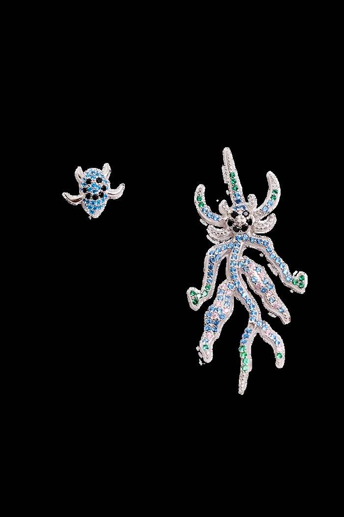 collina strada AQUAMARINE SPIKE MONSTER MIX EARRING