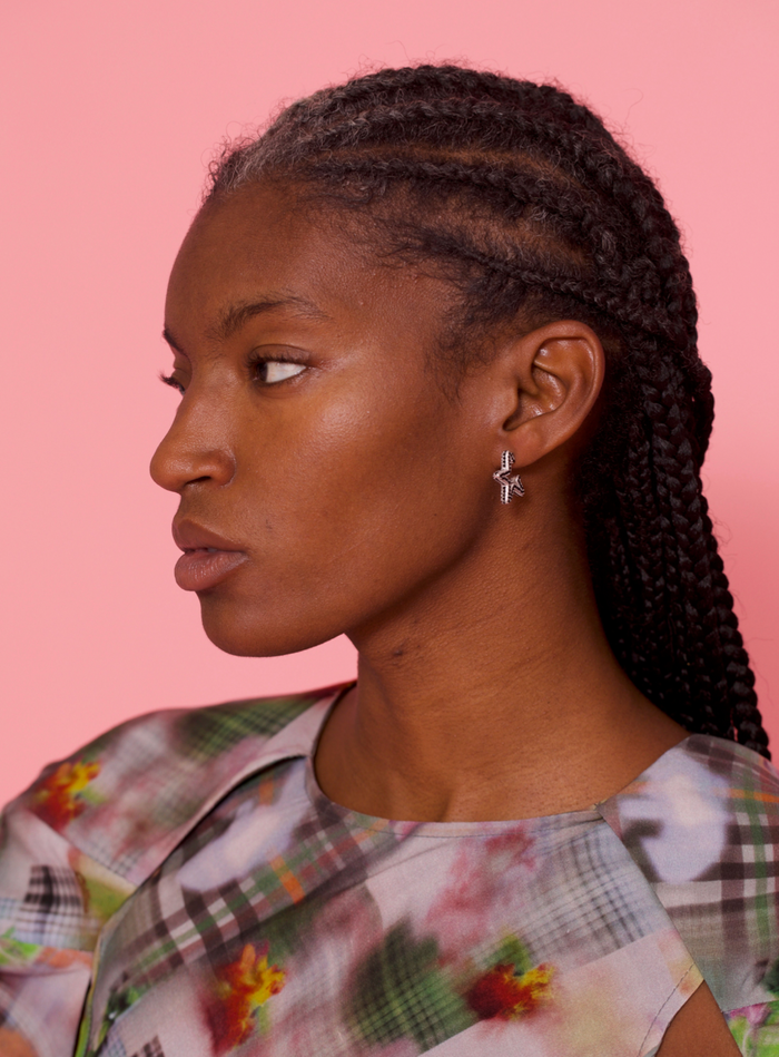 Collina Strada BLACK DIAMOND RHINESTONE STAR EARRINGS