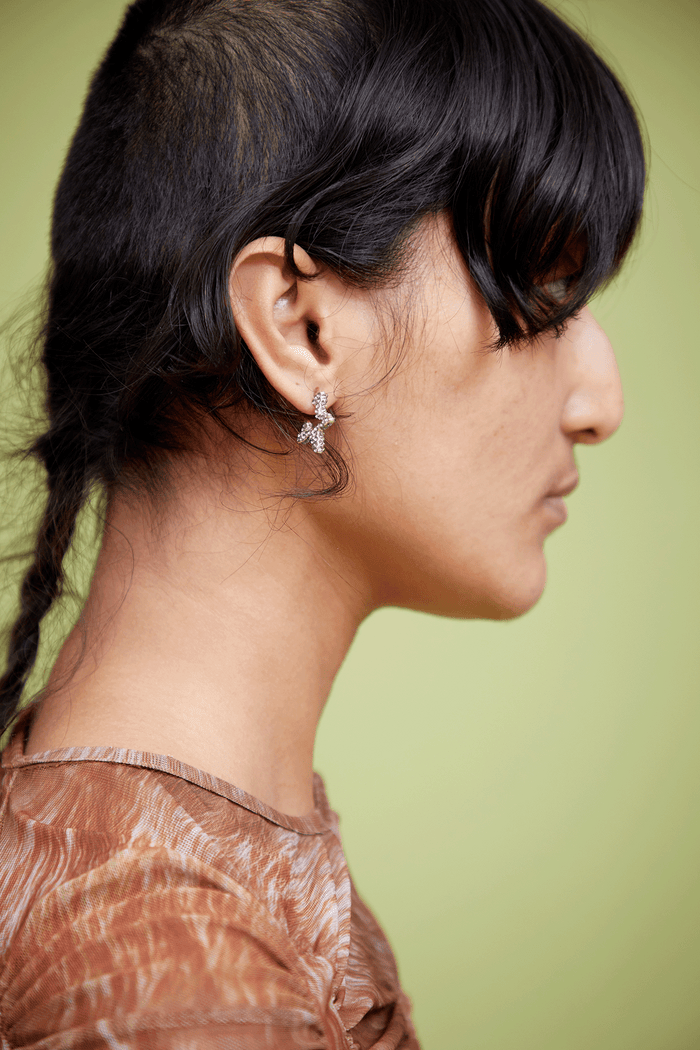 Collina Strada BLACK DIAMOND RHINESTONE STAR EARRINGS