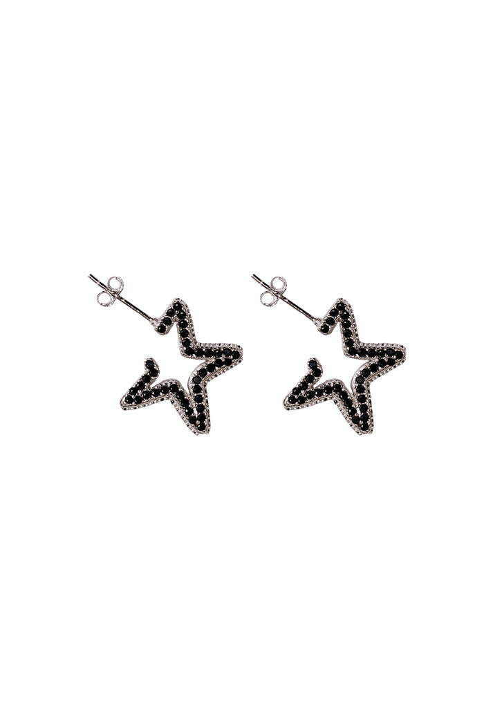 collina strada BLACK DIAMOND RHINESTONE STAR EARRINGS