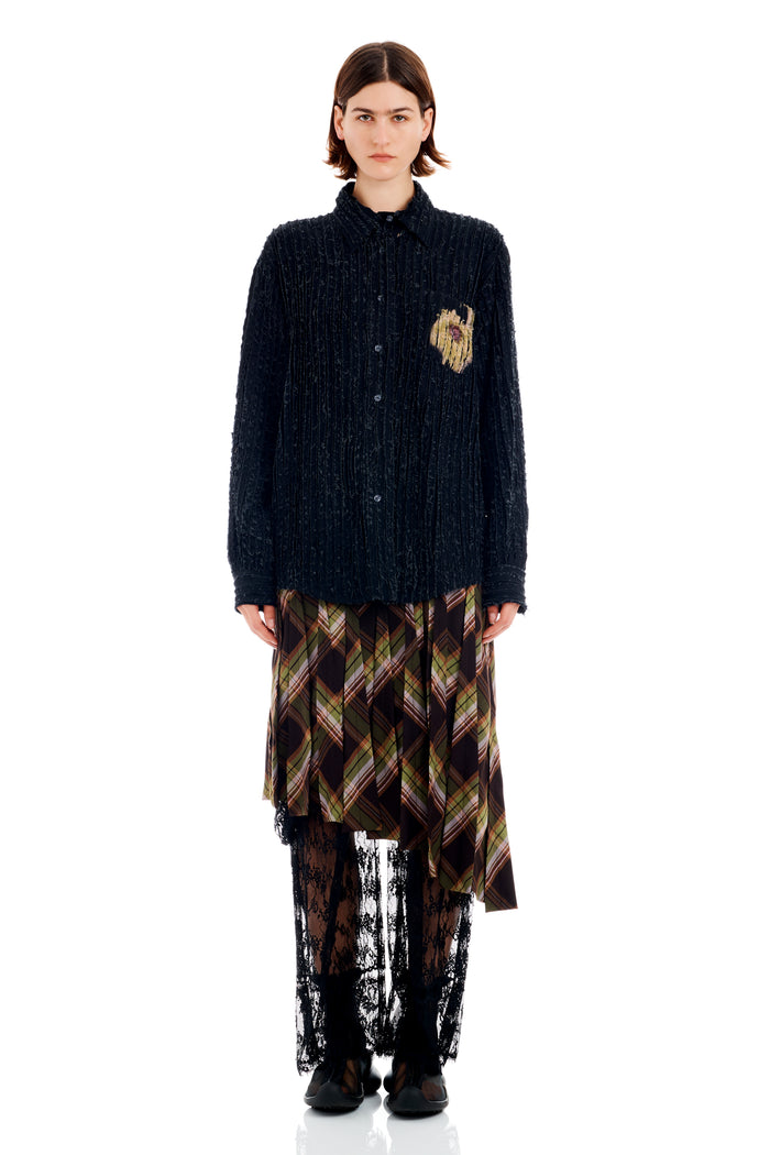 collina strada BLACK FLOWER DRIP CONVENTION BUTTON UP