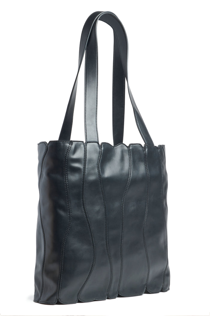 Collina Strada BLACK GRAPE FAUX LEATHER CATERPILLAR TOTE