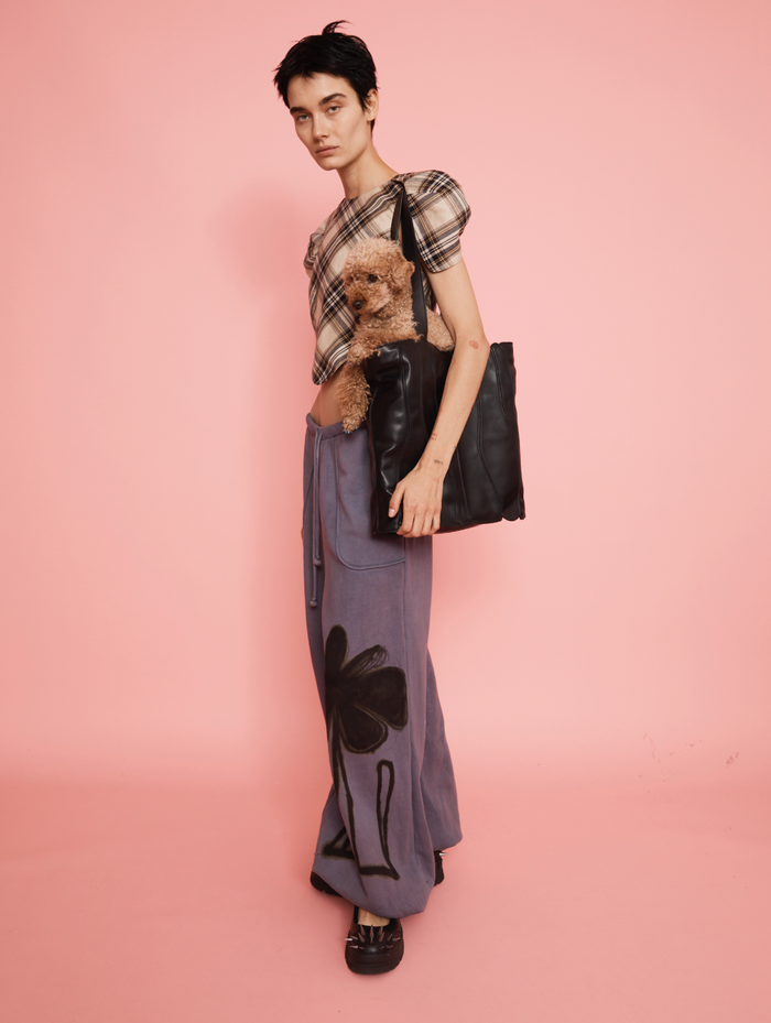 Collina Strada BLACK GRAPE FAUX LEATHER CATERPILLAR TOTE