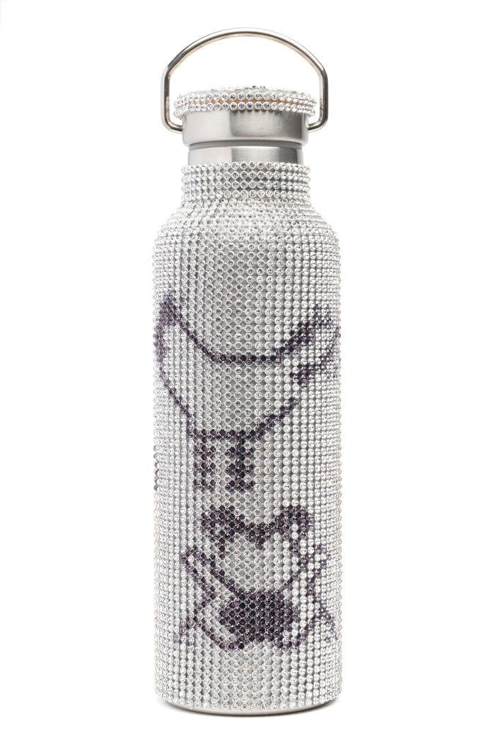 Collina Strada CHARCOAL ANIMALS RHINESTONE WATER BOTTLE