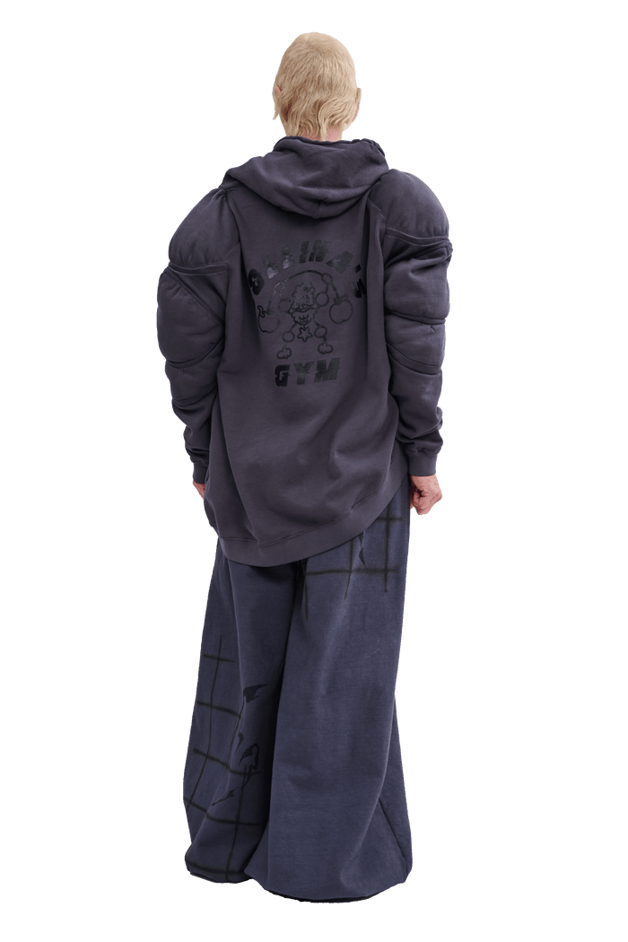 Collina Strada CHARCOAL CS GYM MUSCLE WAVE HOODIE LARGE