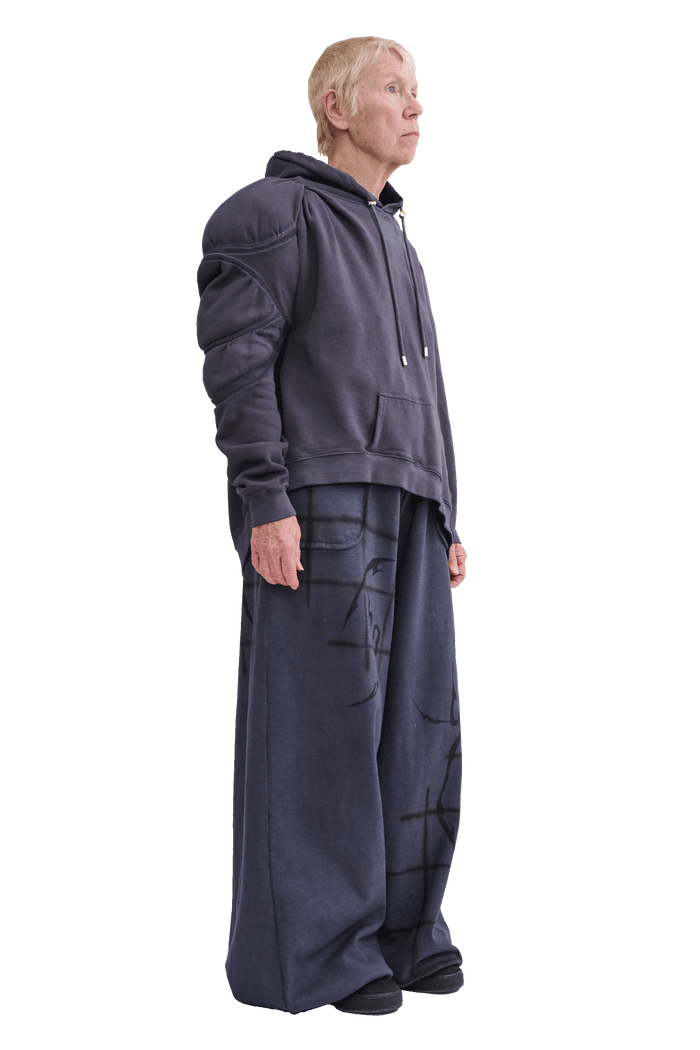 Collina Strada CHARCOAL CS GYM MUSCLE WAVE HOODIE LARGE