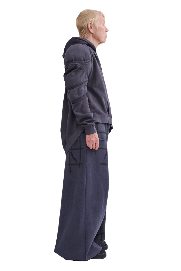 Collina Strada CHARCOAL CS GYM MUSCLE WAVE HOODIE LARGE