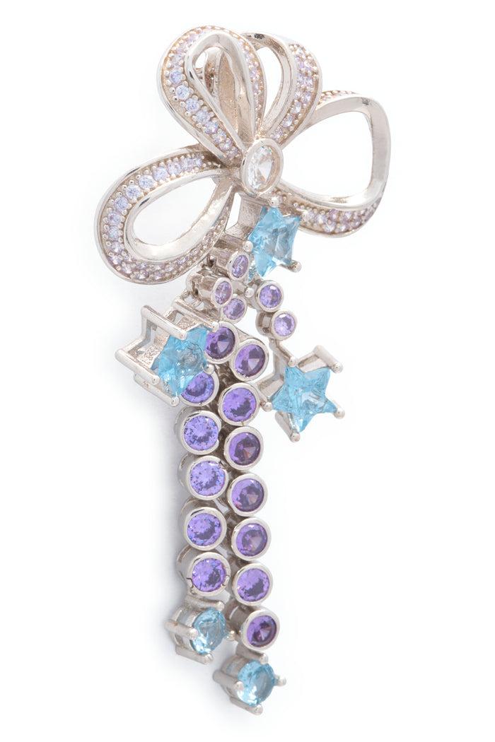 Collina Strada AMETHYST BOW JANGLE EARRINGS