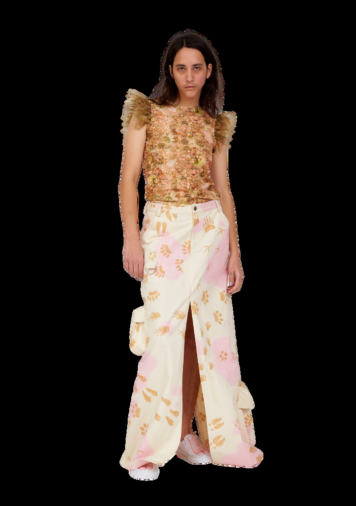 Collina Strada BEIGE PAWS STOMP SKIRT