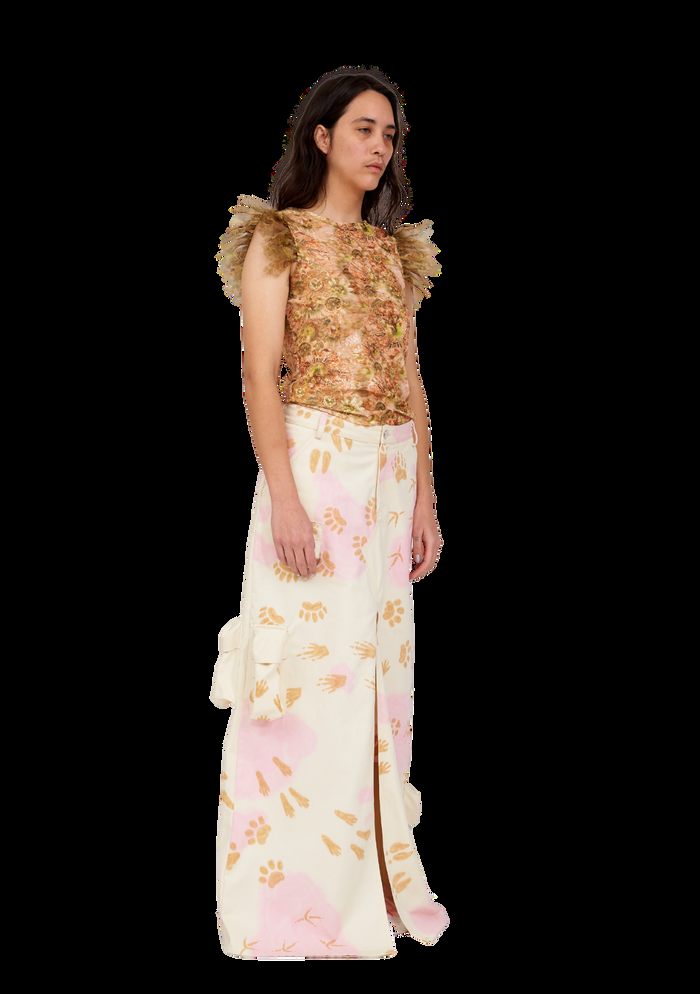 Collina Strada BEIGE PAWS STOMP SKIRT