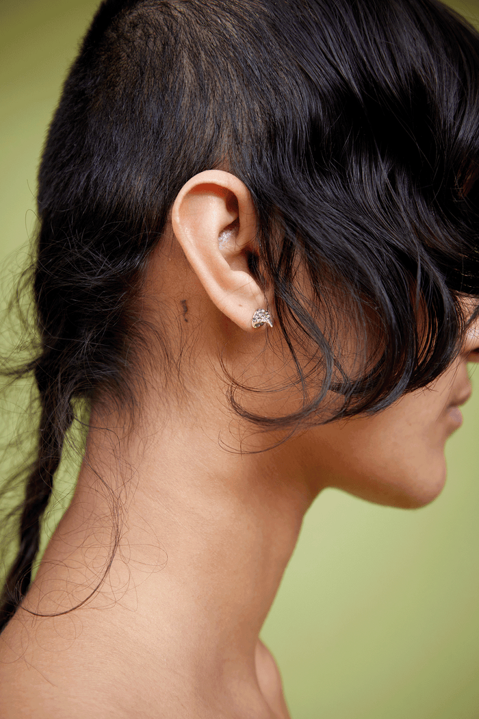 Collina Strada BLACK DIAMOND RHINESTONE HORN STUDS