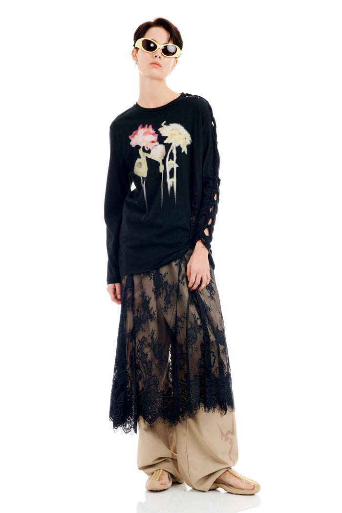 Collina Strada BLACK FLOWER DRIP TOSH L/S TEE