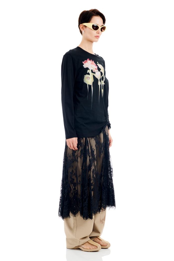 Collina Strada BLACK FLOWER DRIP TOSH L/S TEE