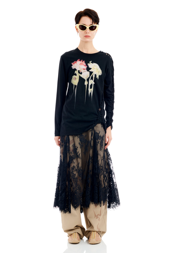 collina strada BLACK FLOWER DRIP TOSH L/S TEE