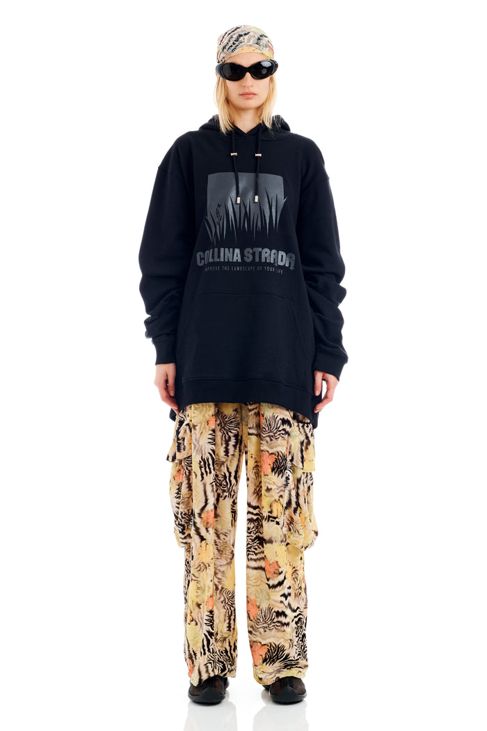 collina strada BLACK LANDSCAPE GRAPHIC HOODIE