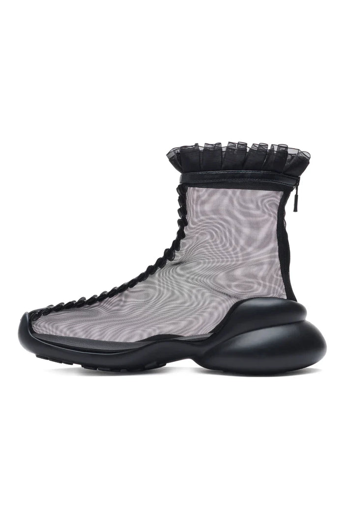 Collina Strada BLACK MESH RUFL BOOTS