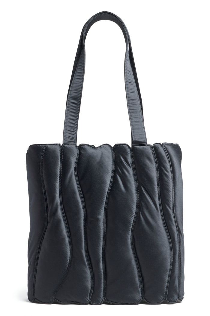 collina strada BLACK SATIN CATERPILLAR TOTE