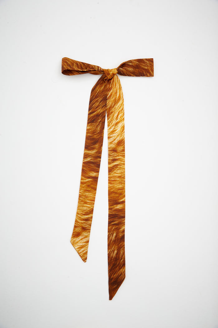 collina strada BROWN FUR HAIR BOW