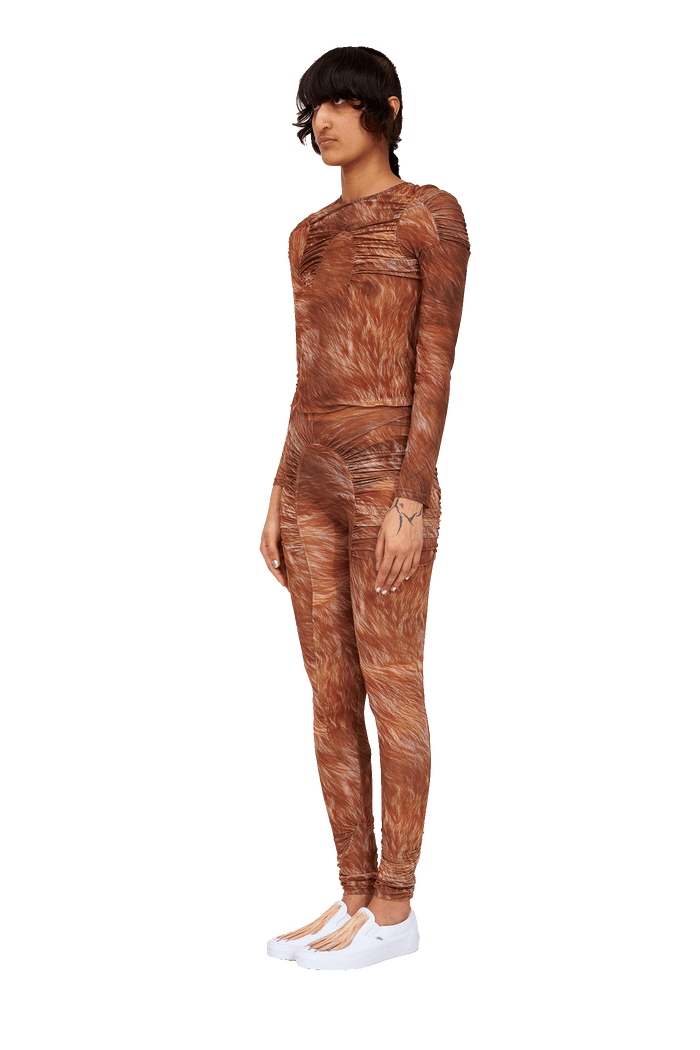 Collina Strada BROWN FUR PURR LEGGING SMALL