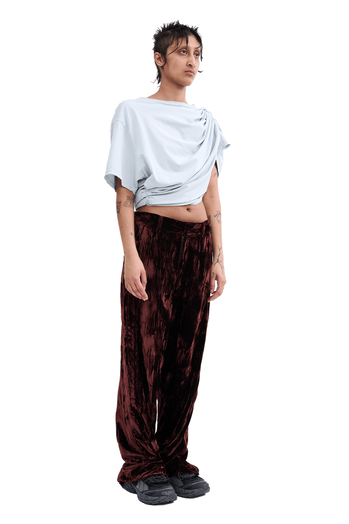 Collina Strada BROWN VELVET DANTE TROUSER SMALL