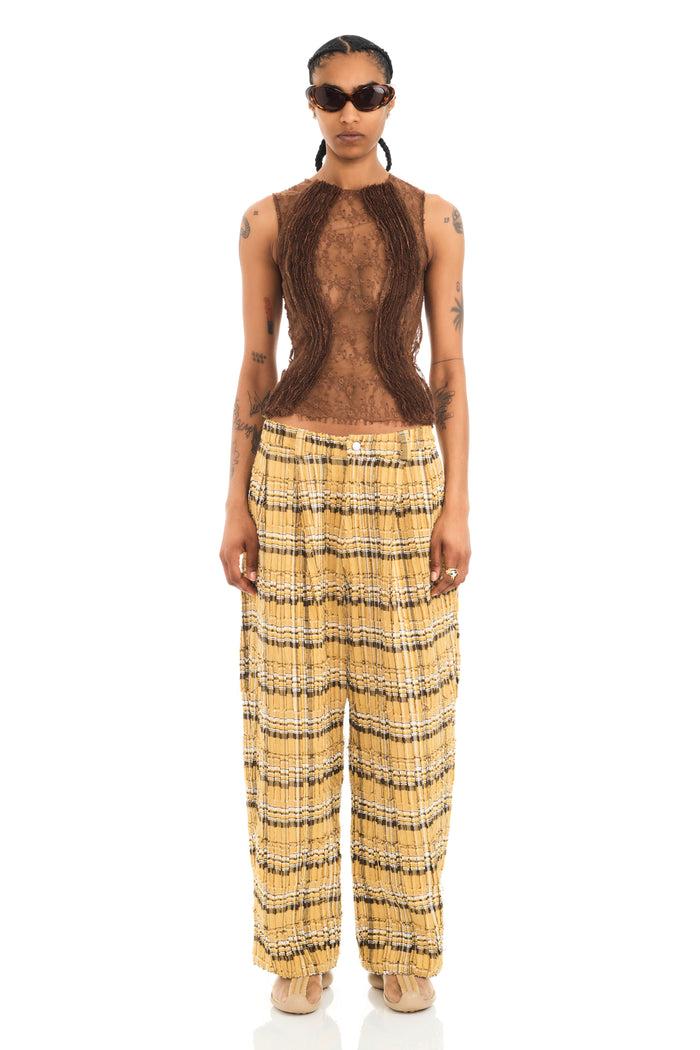 Collina Strada BROWN WAVY DANDELION TANK