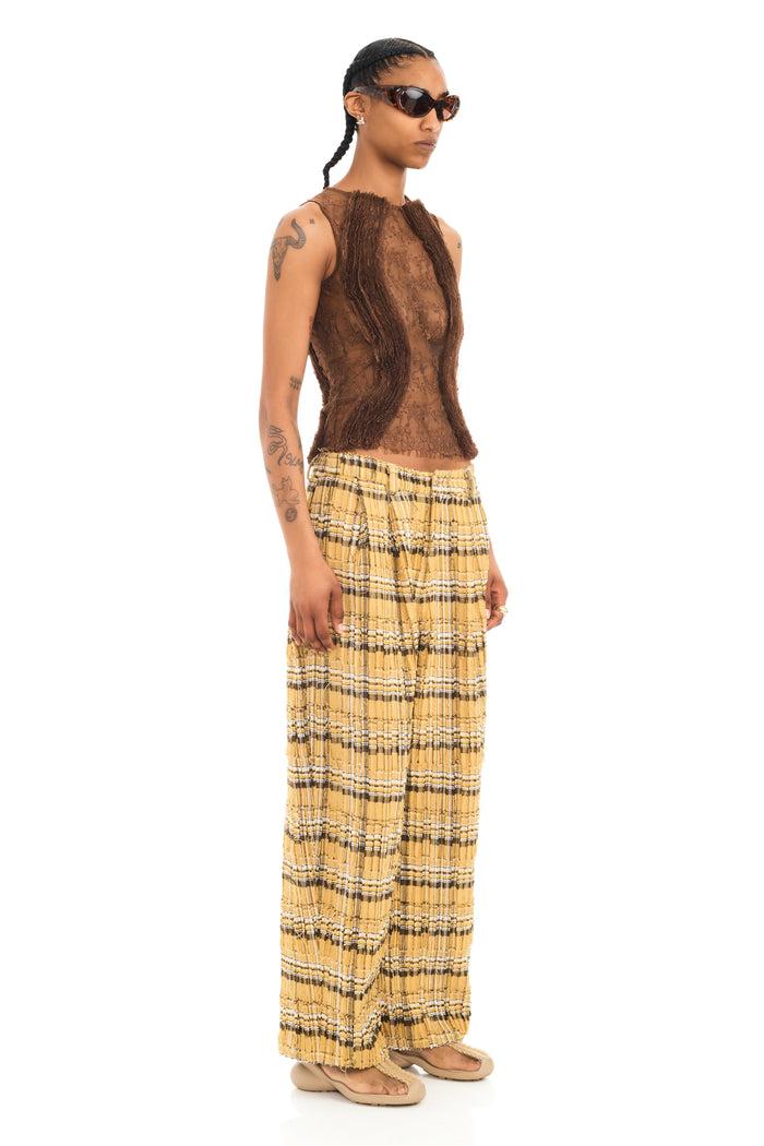 Collina Strada BROWN WAVY DANDELION TANK