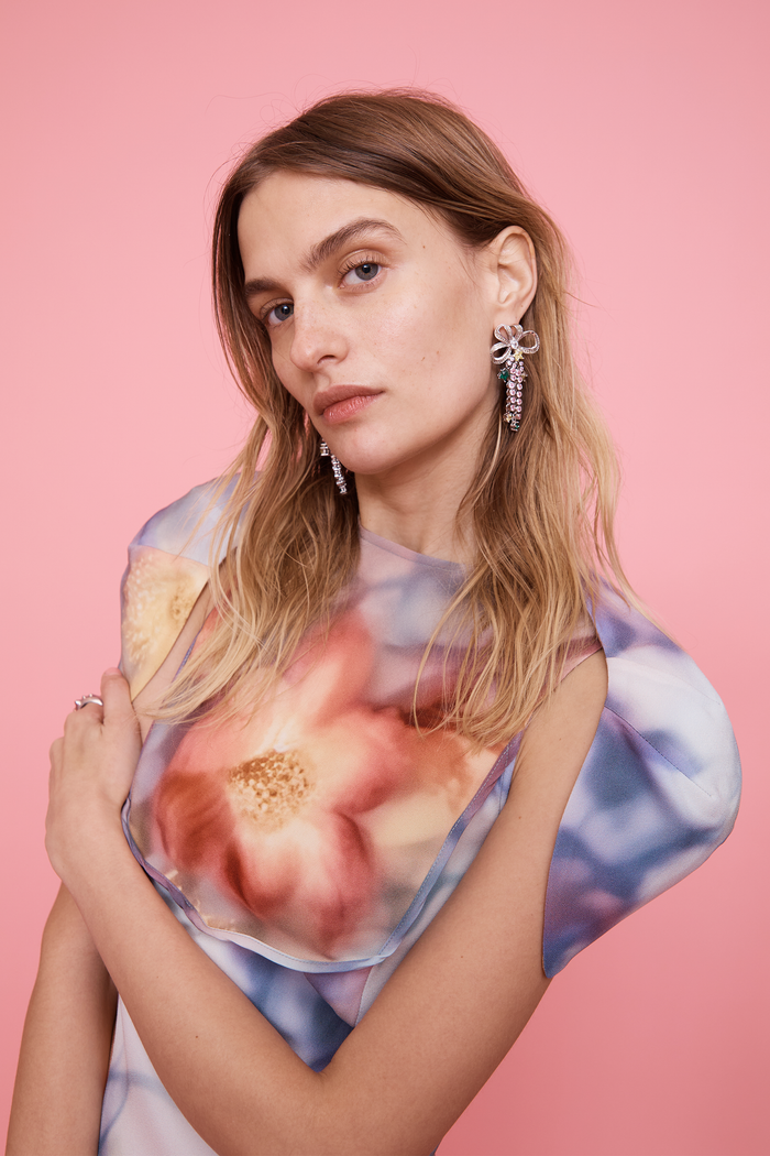 Collina Strada CANARY BOW JANGLE EARRINGS