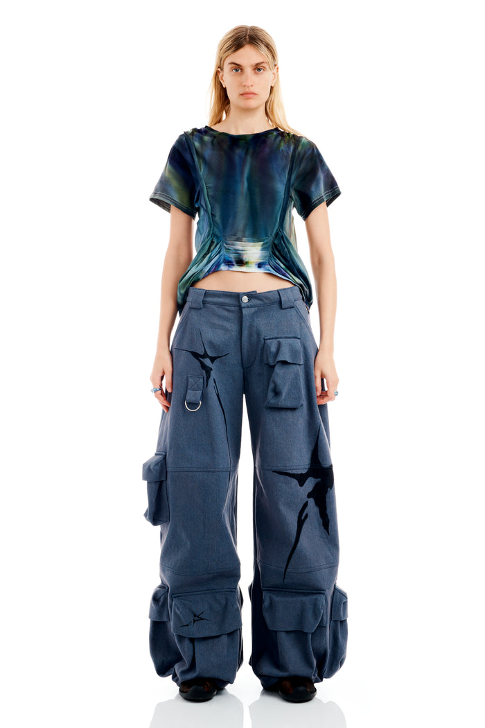 Collina Strada CHARCOAL DENIM GARDEN CARGO PANT