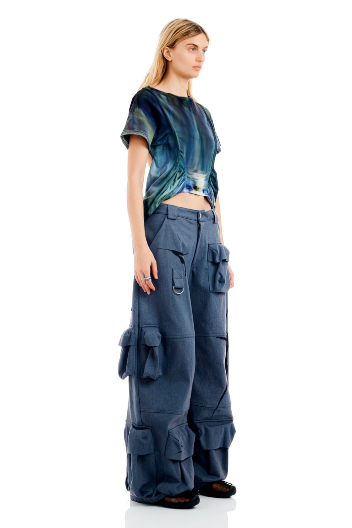 Collina Strada CHARCOAL DENIM GARDEN CARGO PANT