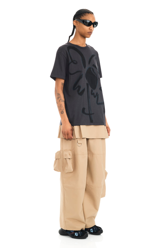 Collina Strada CHARCOAL FLOWER PAINTED TEE