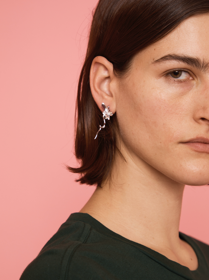 Collina Strada CRYSTAL CLEAR DAISY EARRINGS