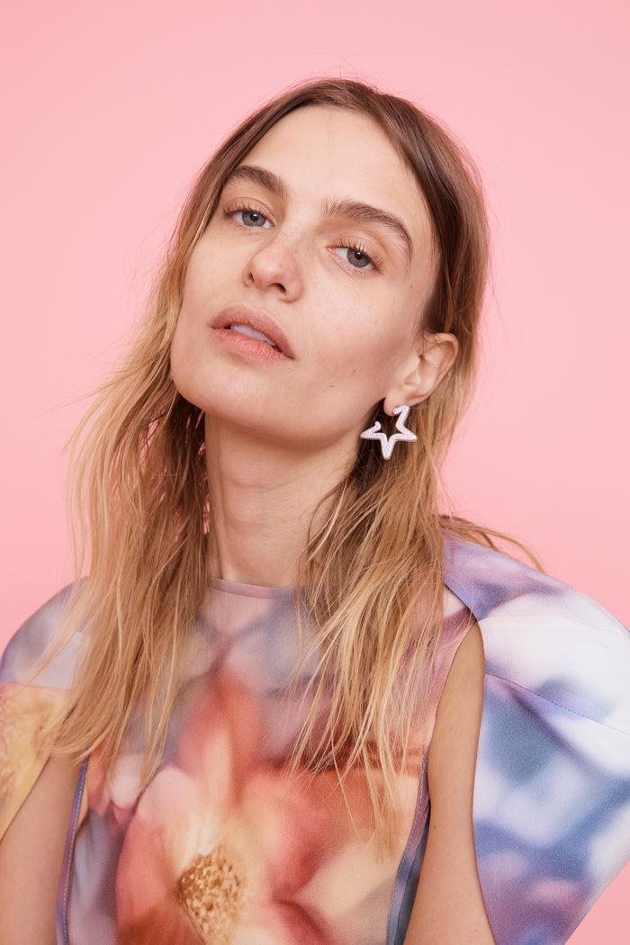 Collina Strada CRYSTAL CLEAR SUPER STAR HOOPS