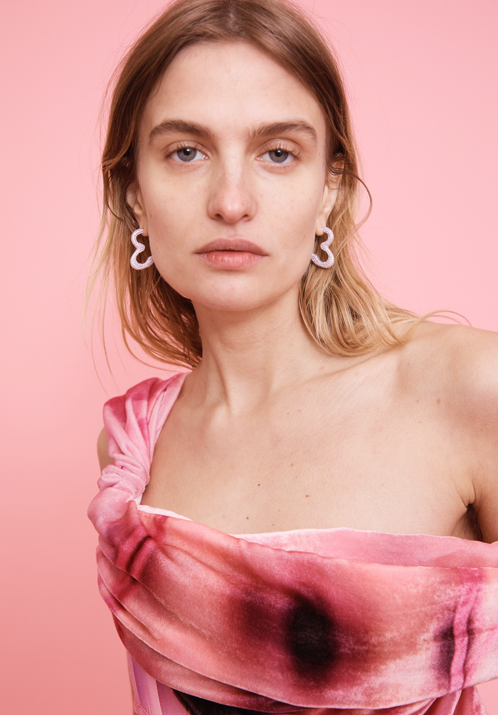 Collina Strada CRYSTAL SUPER HEART HOOP