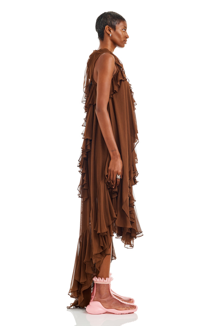 Collina Strada DARK BROWN VIOLET DRESS