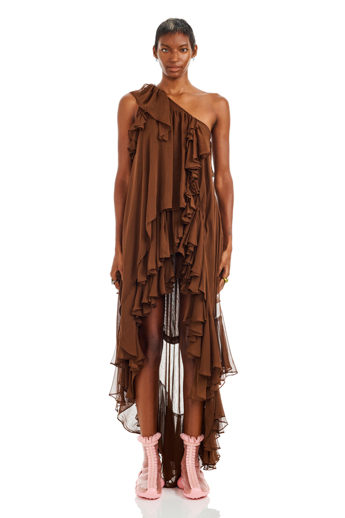 collina strada DARK BROWN VIOLET DRESS