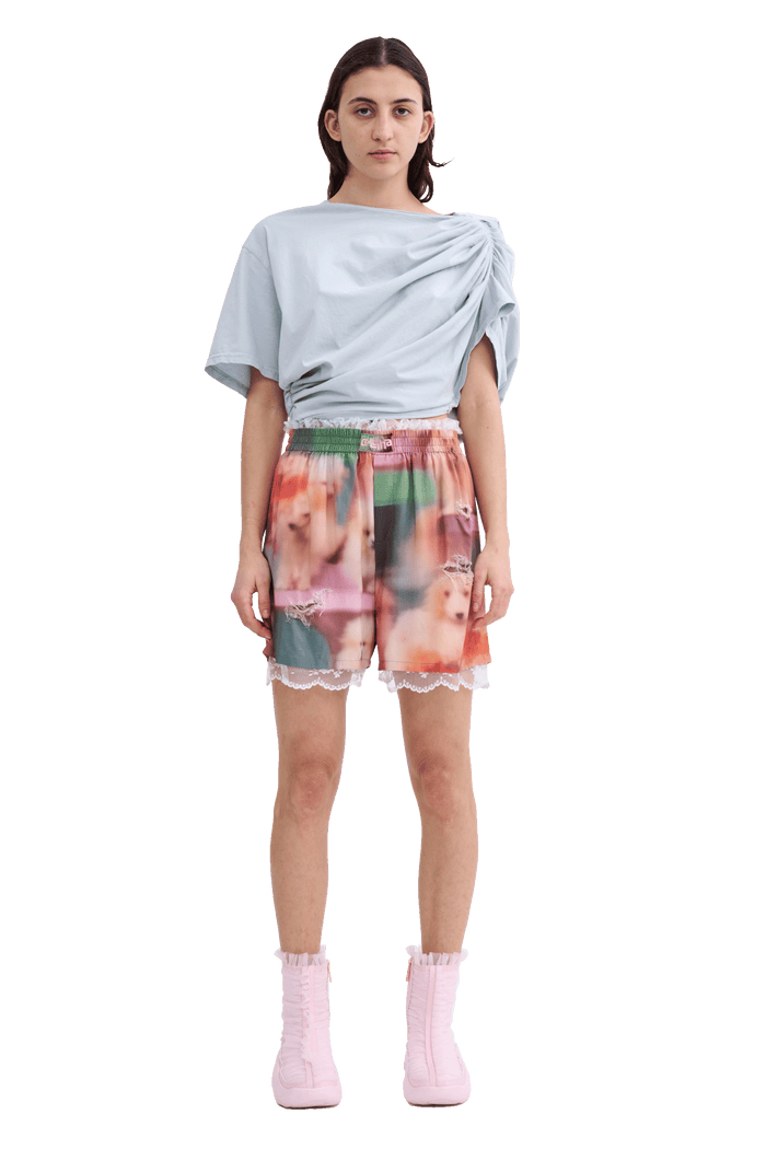 Collina Strada DUSTY BLUE EVA DRAPED TEE XSMALL