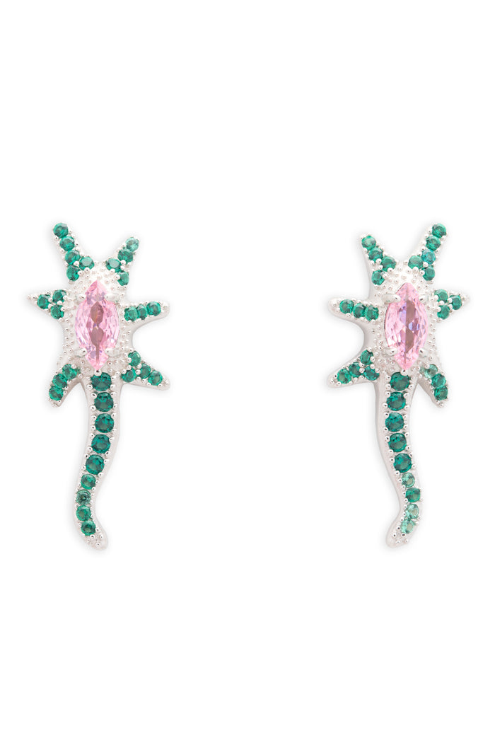 collina strada EMERALD PINK STAR TRAIL EARRINGS