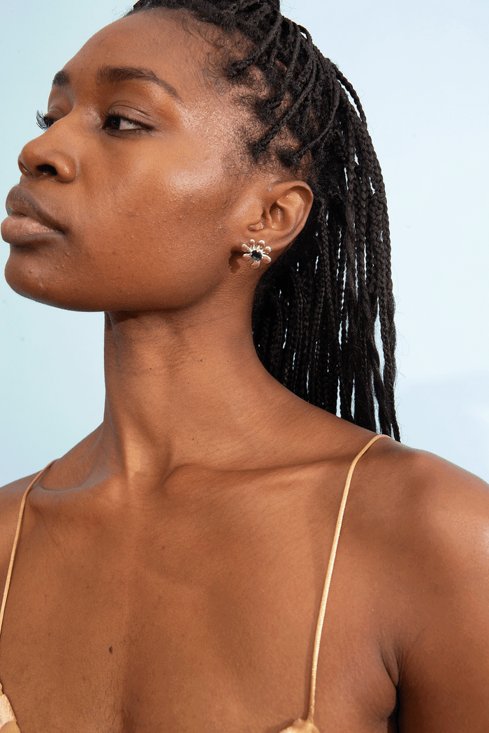 Collina Strada EMERALD SQUASHED BLOSSOM EARRING