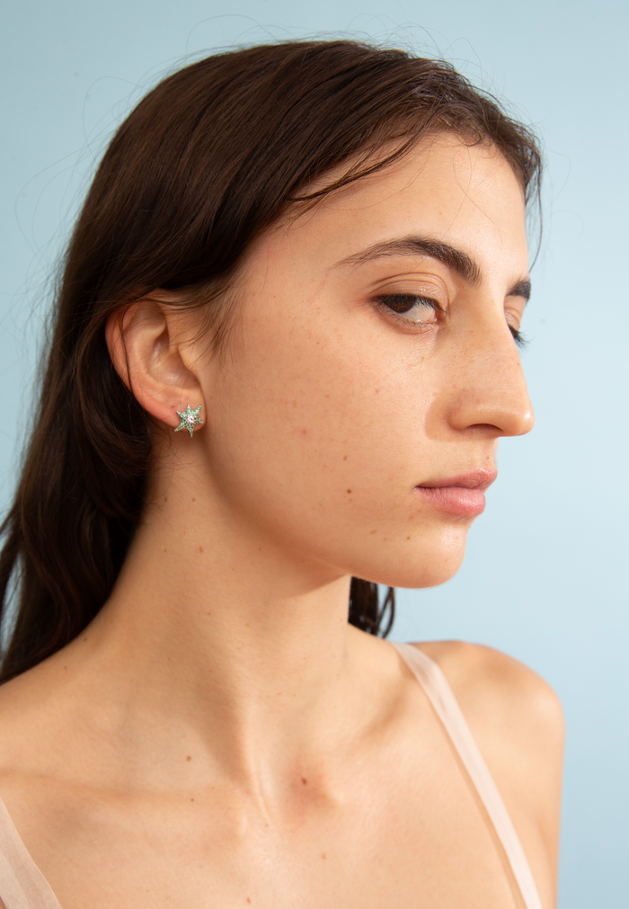 Collina Strada EMERALD STARBURST STUDS